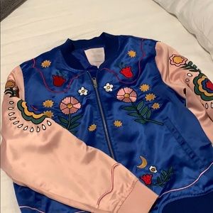 Ban.do embroidered satin bomber